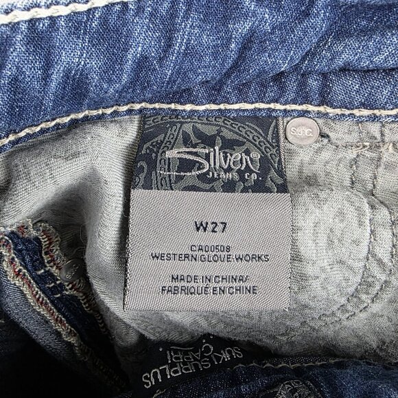 Silver Jeans Co. Suki Surplus Capri Jeans Womens 27 Blue Mid Rise Crop - Picture 5 of 10